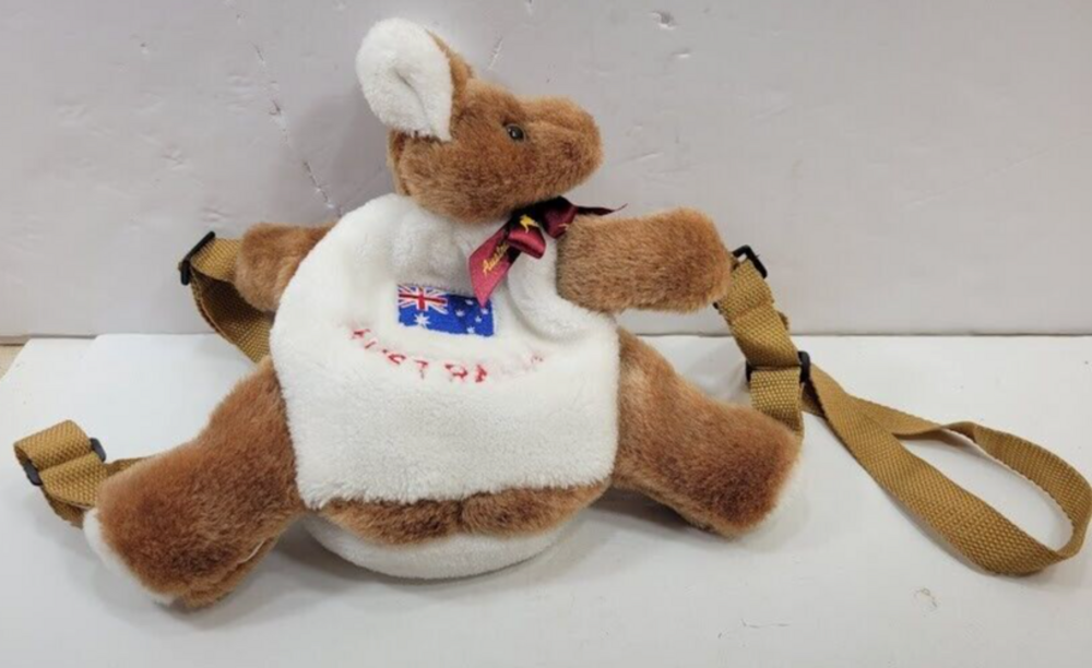 Australian Souvenir Kids Kangaroo & Joey Backpack-Joey can be removed from pouch